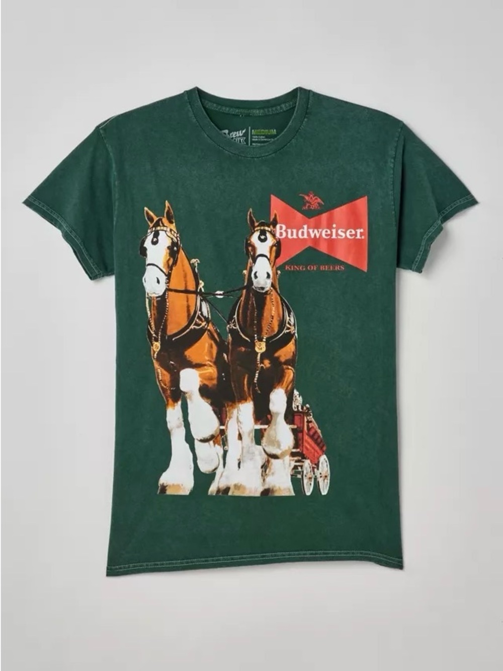 BREWCITY XL~Budweiser Clydesdale HORSE T-SHIRT Tee VINTAGE DECONSTRUCTED GRAPHIC